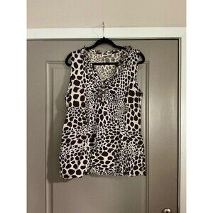 Escapada Sleeveless Toulouse Top in Brown Leopard Sz M NWT